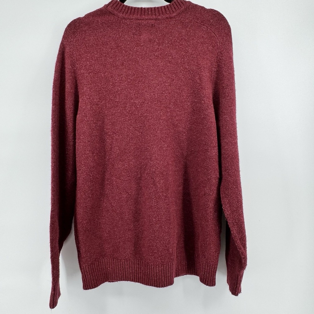 GAP Men Wool Blend Crewneck Sweater Size Medium Burgundy Pullover Career Classic - Picture 6 of 9